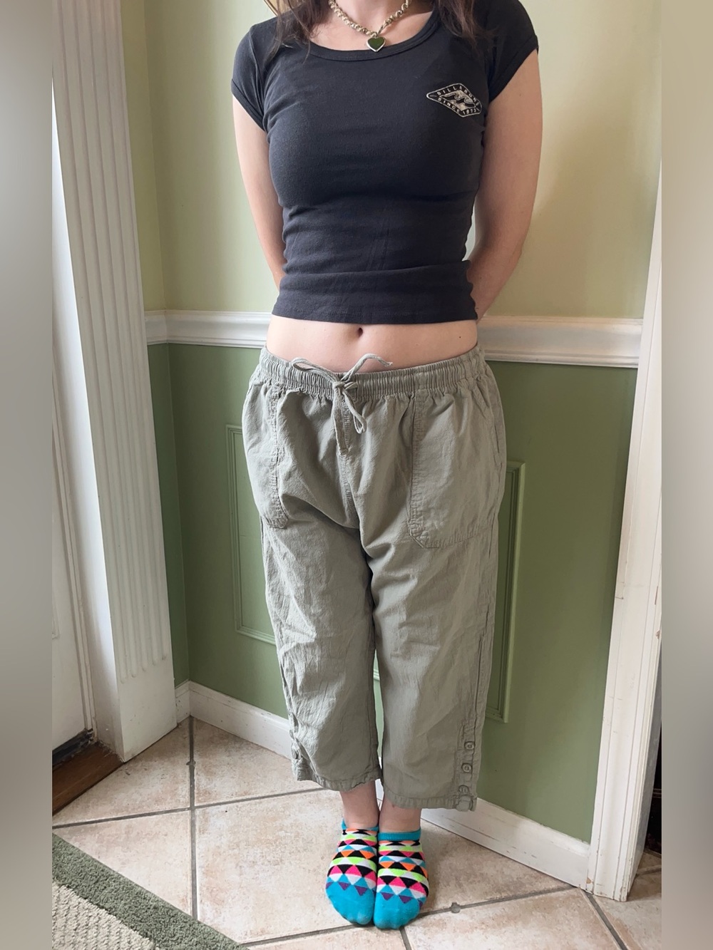 Rag Too green capri pants